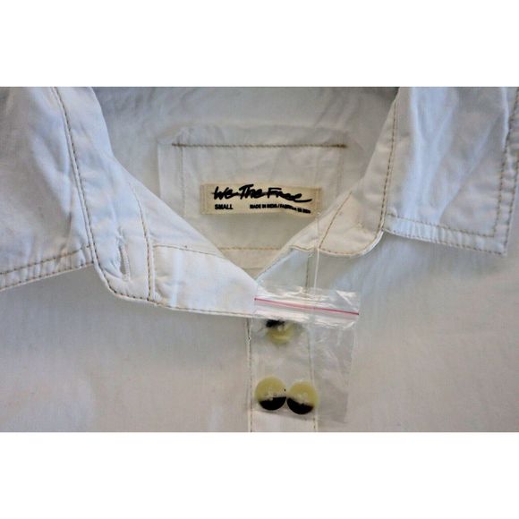 We The Free x FP OB1475056 Women Sz S White Happy Hour Solid Poplin L/S Top - Picture 4 of 9